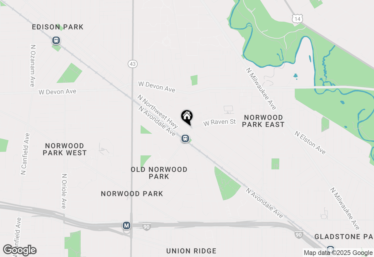 Map of 6820 W Raven Street #1B, Chicago, IL 60631