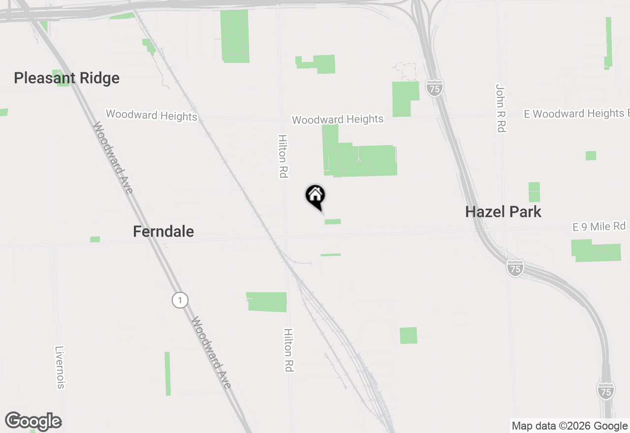 Map of 1939 Bonner Street, Ferndale, MI 48220