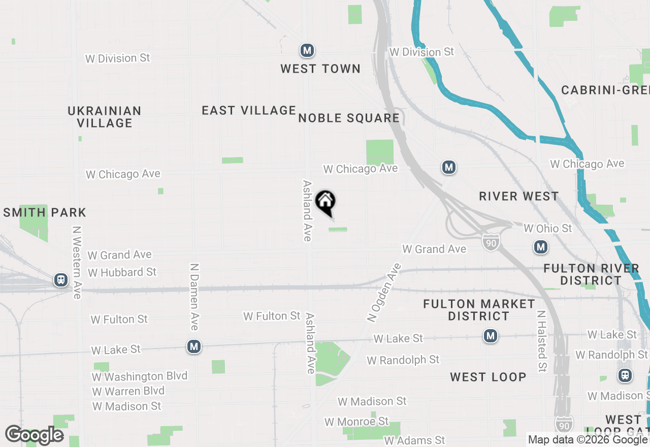 Map of 1502 W Ohio Street #1F, Chicago, IL 60642