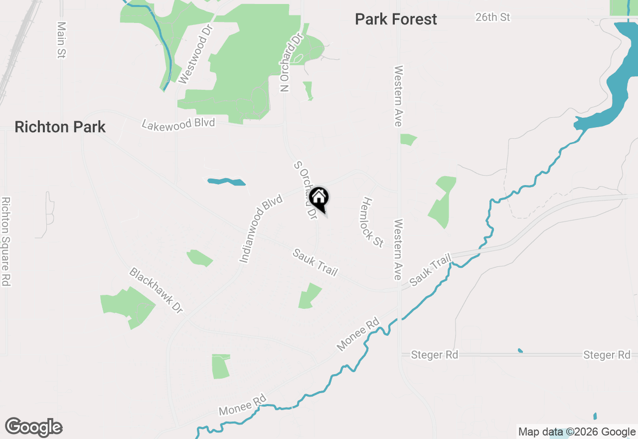 Map of 223 S Orchard Drive, Park Forest, IL 60466