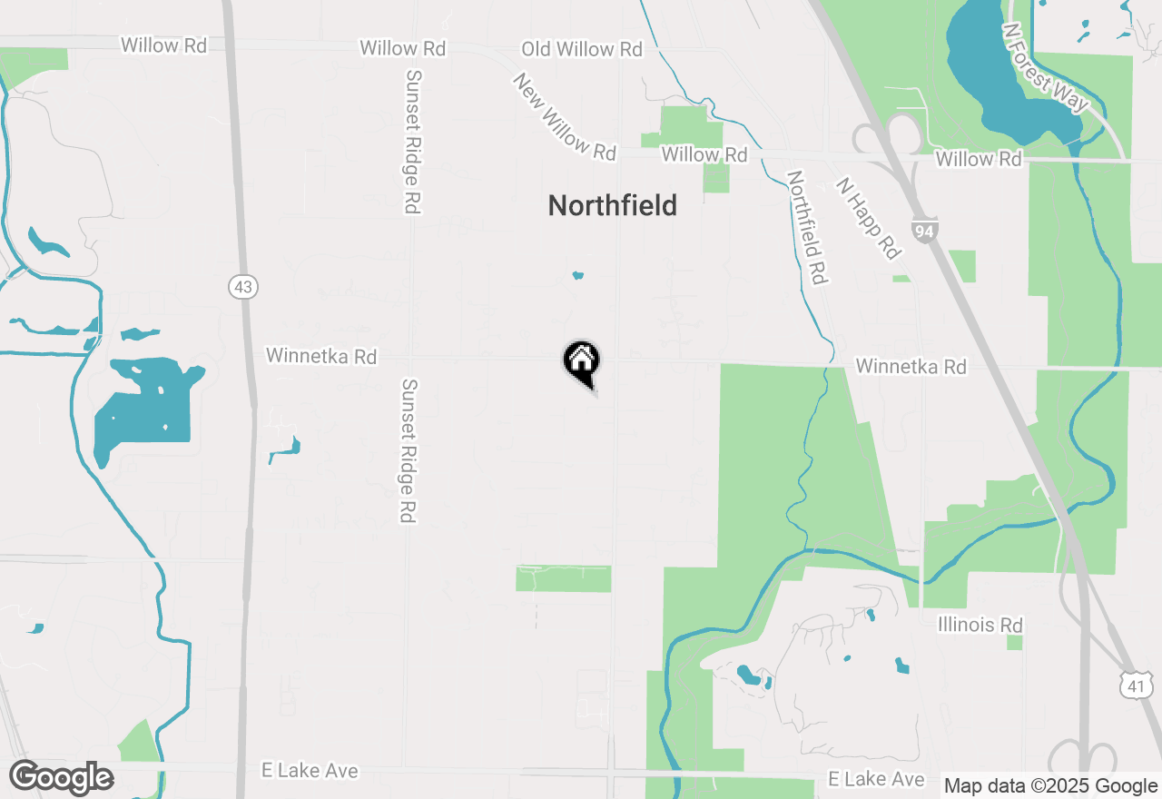 Map of 42 E Canterbury Lane, Northfield, IL 60093