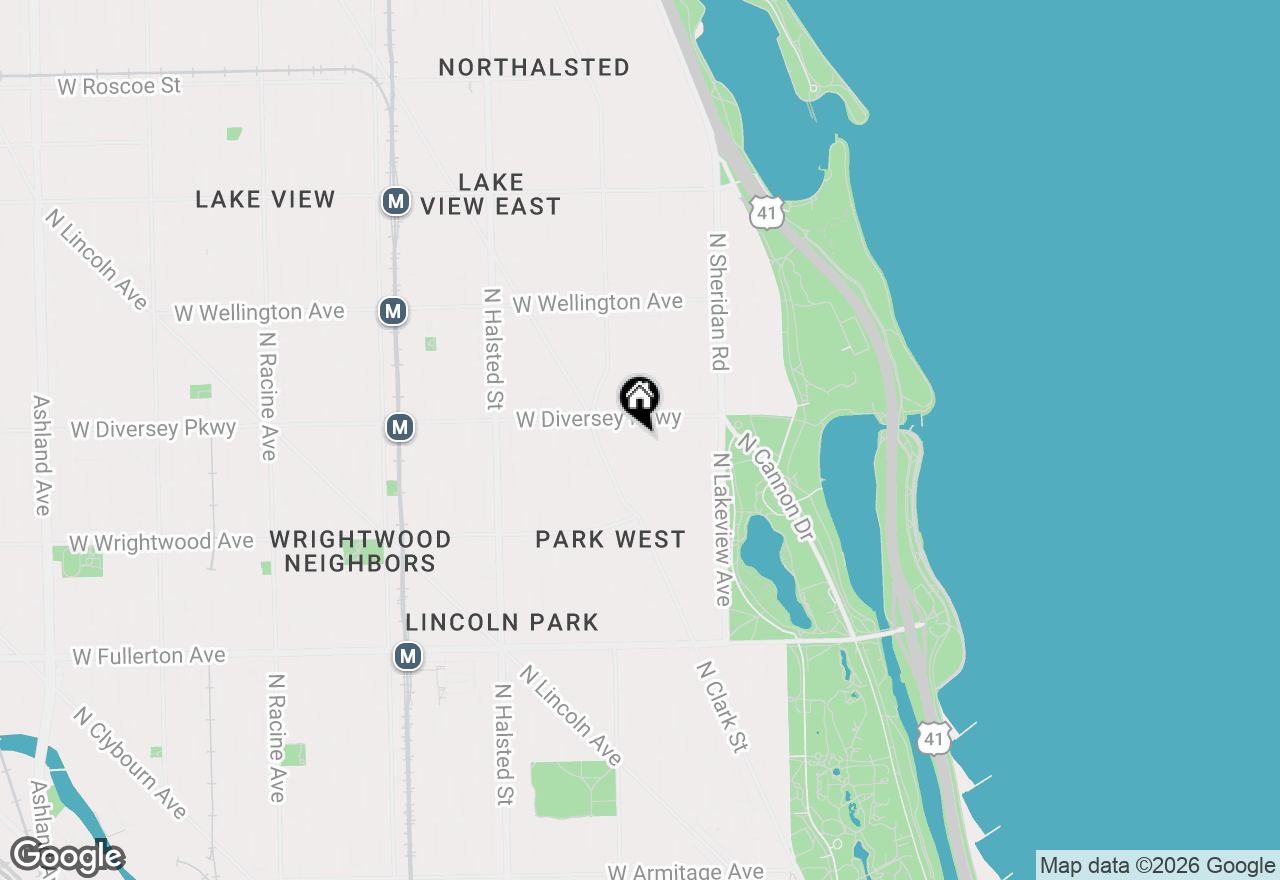 Map of 2754 N Hampden Court #1001, Chicago, IL 60614