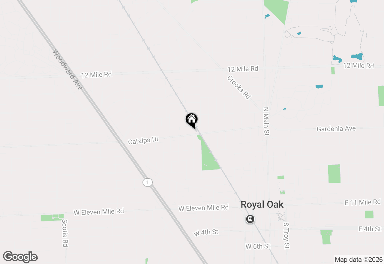 Map of 1002 Catalpa Drive, Royal Oak, MI 48067