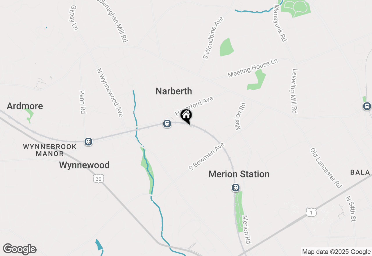 Map of 309 Woodside Avenue, Narberth, PA 19072