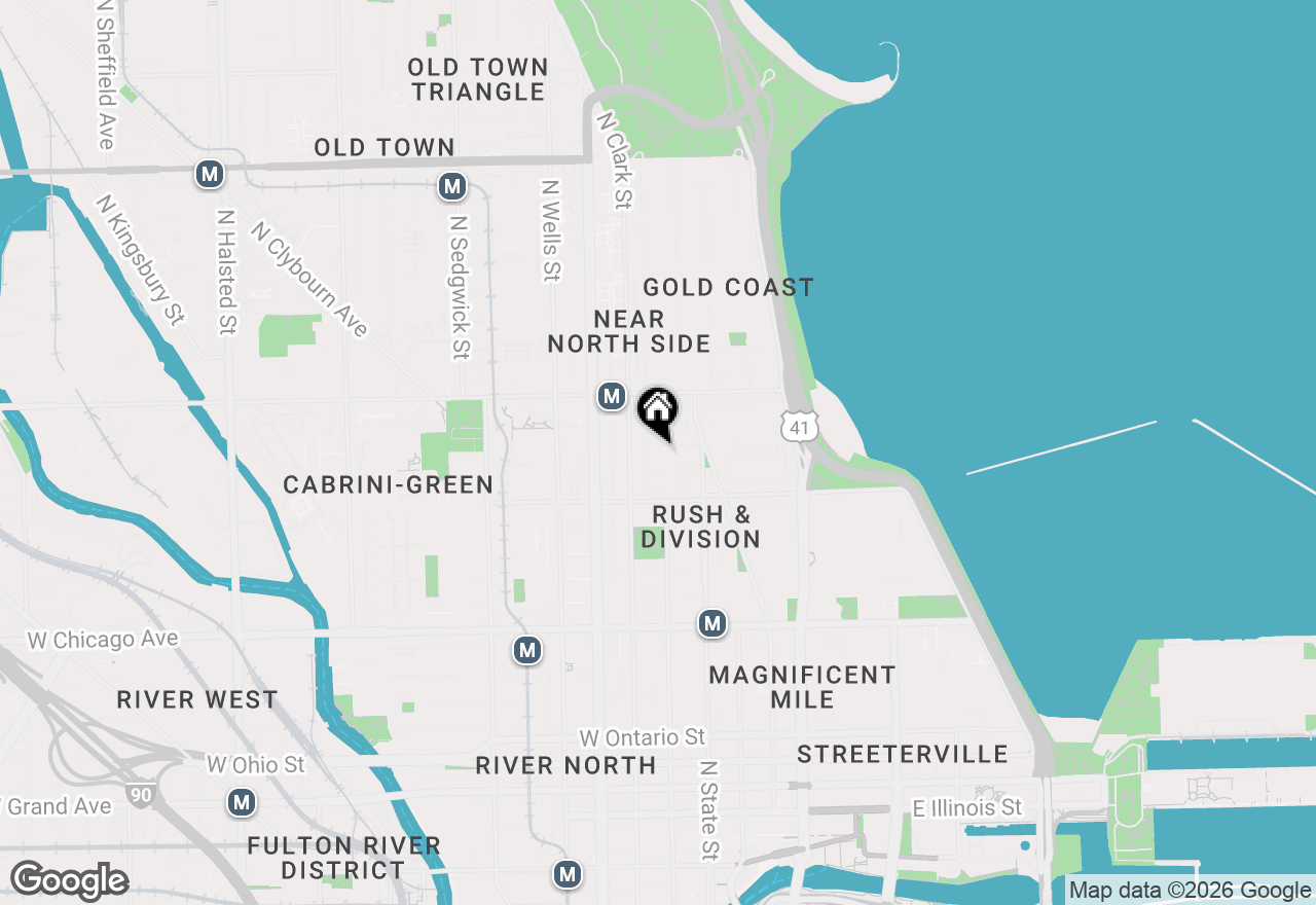 Map of 1100 N Dearborn Street #1211, Chicago, IL 60610