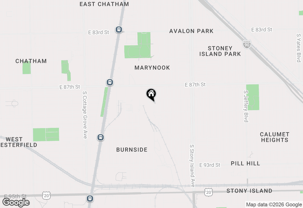 Map of 1306 E 88th Place, Chicago, IL 60619