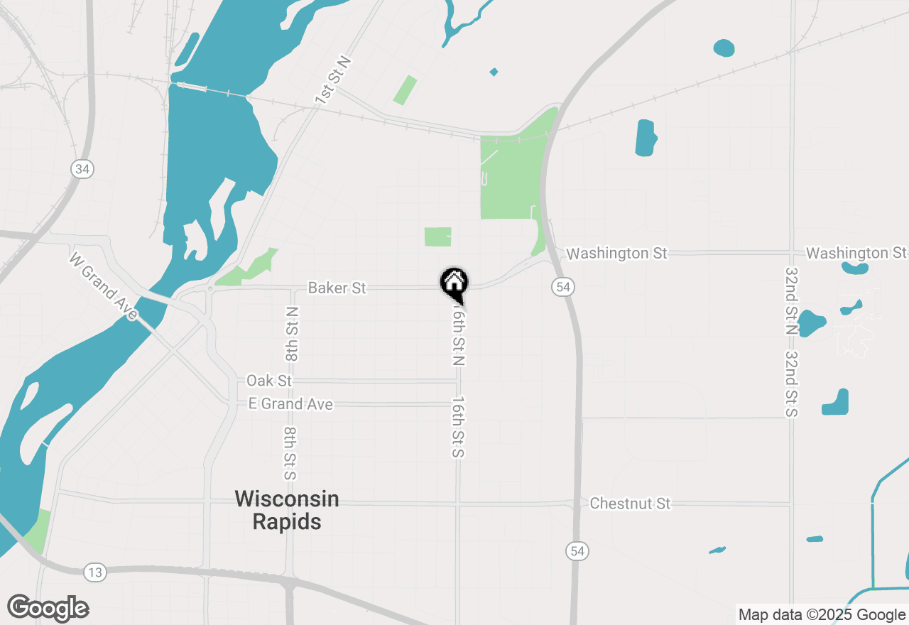 Map of 421 N 16th Street, Wisconsin Rapids, WI 54494