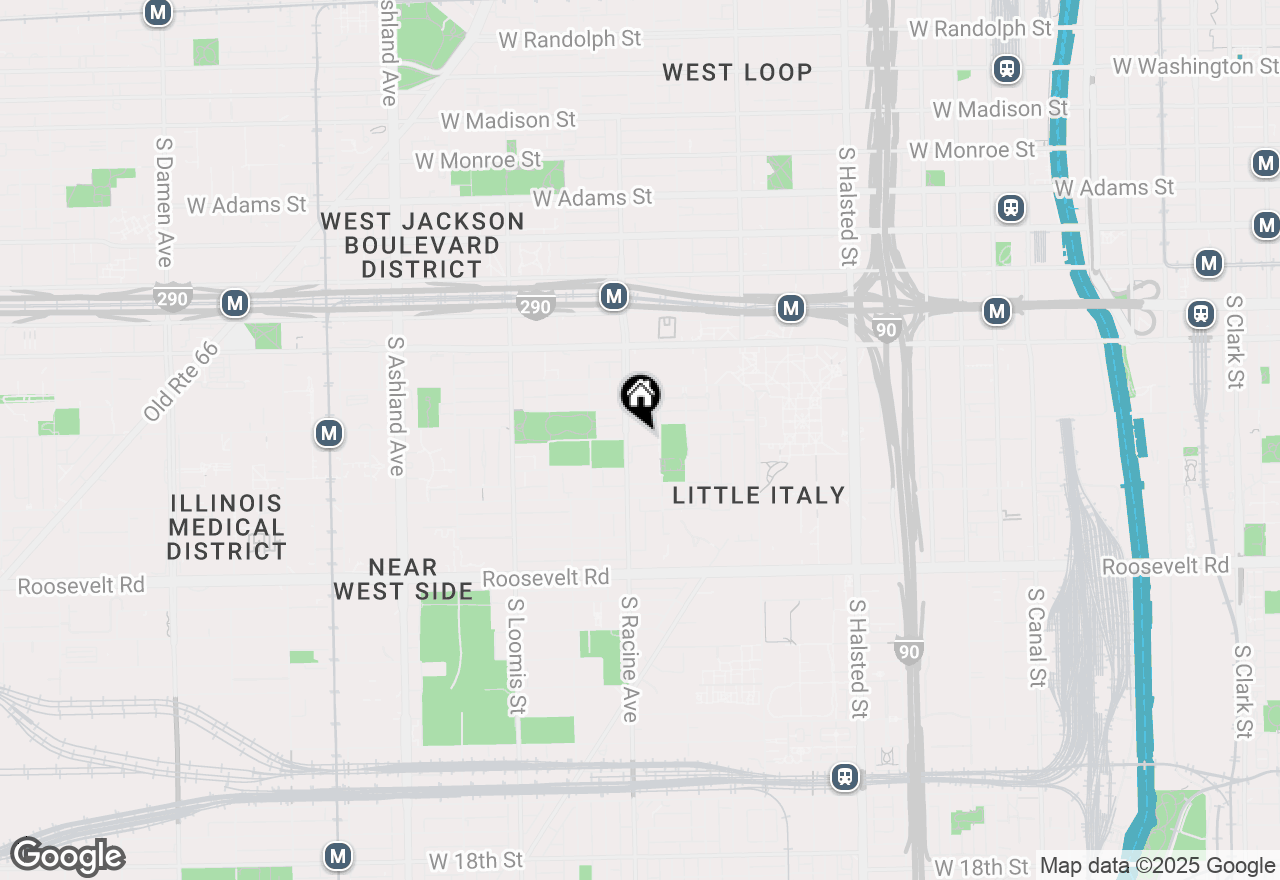 Map of 821 S Racine Avenue #D, Chicago, IL 60607