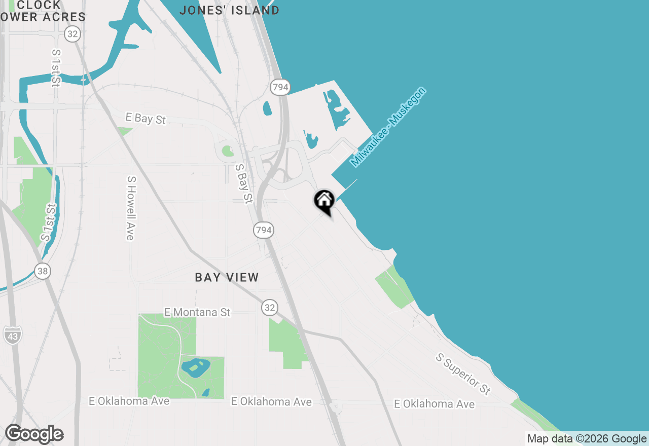 Map of 2525 S Shore Dr #15B, Milwaukee, WI 53207