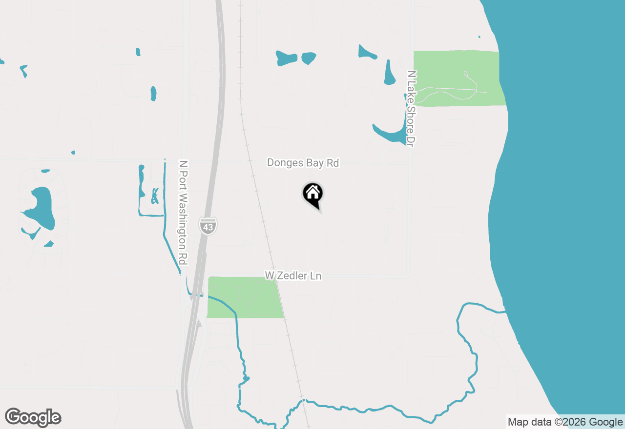 Map of 345 W Aster Ln, Mequon, WI 53092