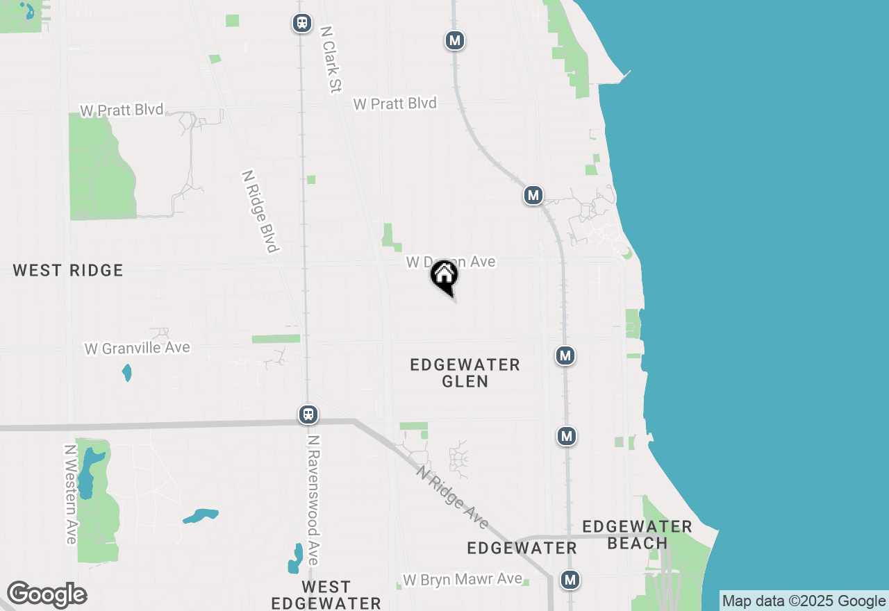 Map of 1433 W Rosemont Avenue #1W, Chicago, IL 60660