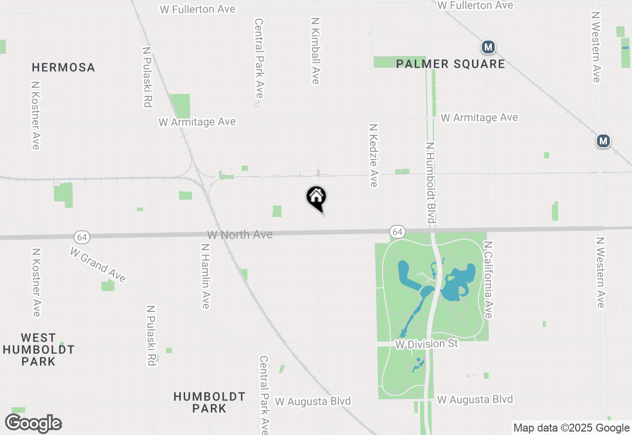 Map of 1628 N Kimball Avenue #2, Chicago, IL 60647