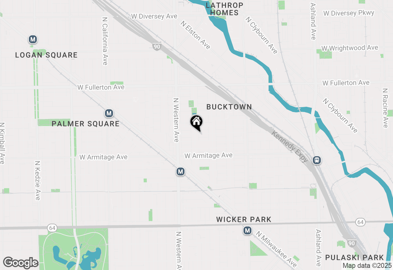 Map of 2075 N Oakley Avenue #3R, Chicago, IL 60647