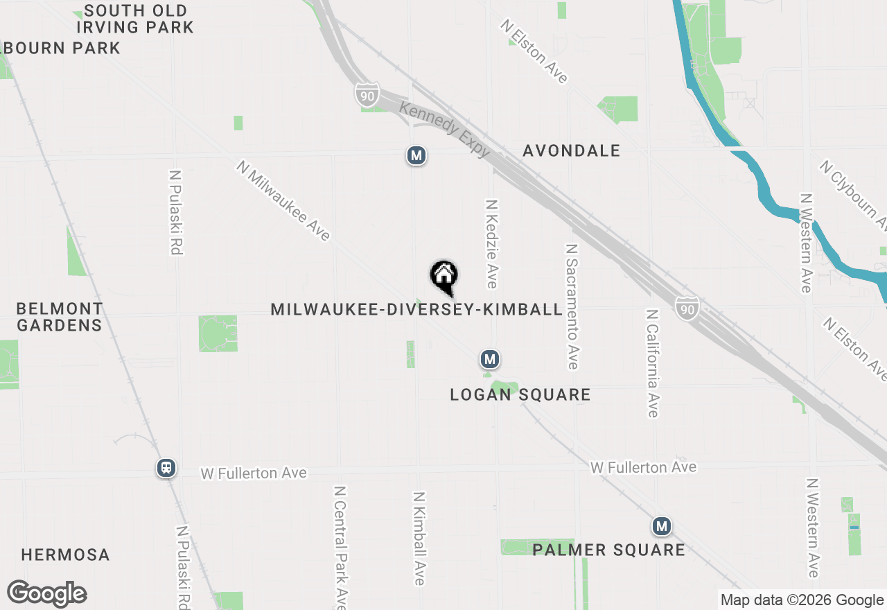 Map of 3312 W Diversey Avenue #1N, Chicago, IL 60647