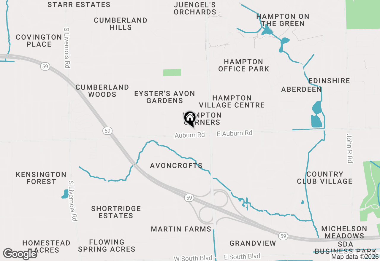 Map of 134 W Auburn Road, Rochester Hills, MI 48307