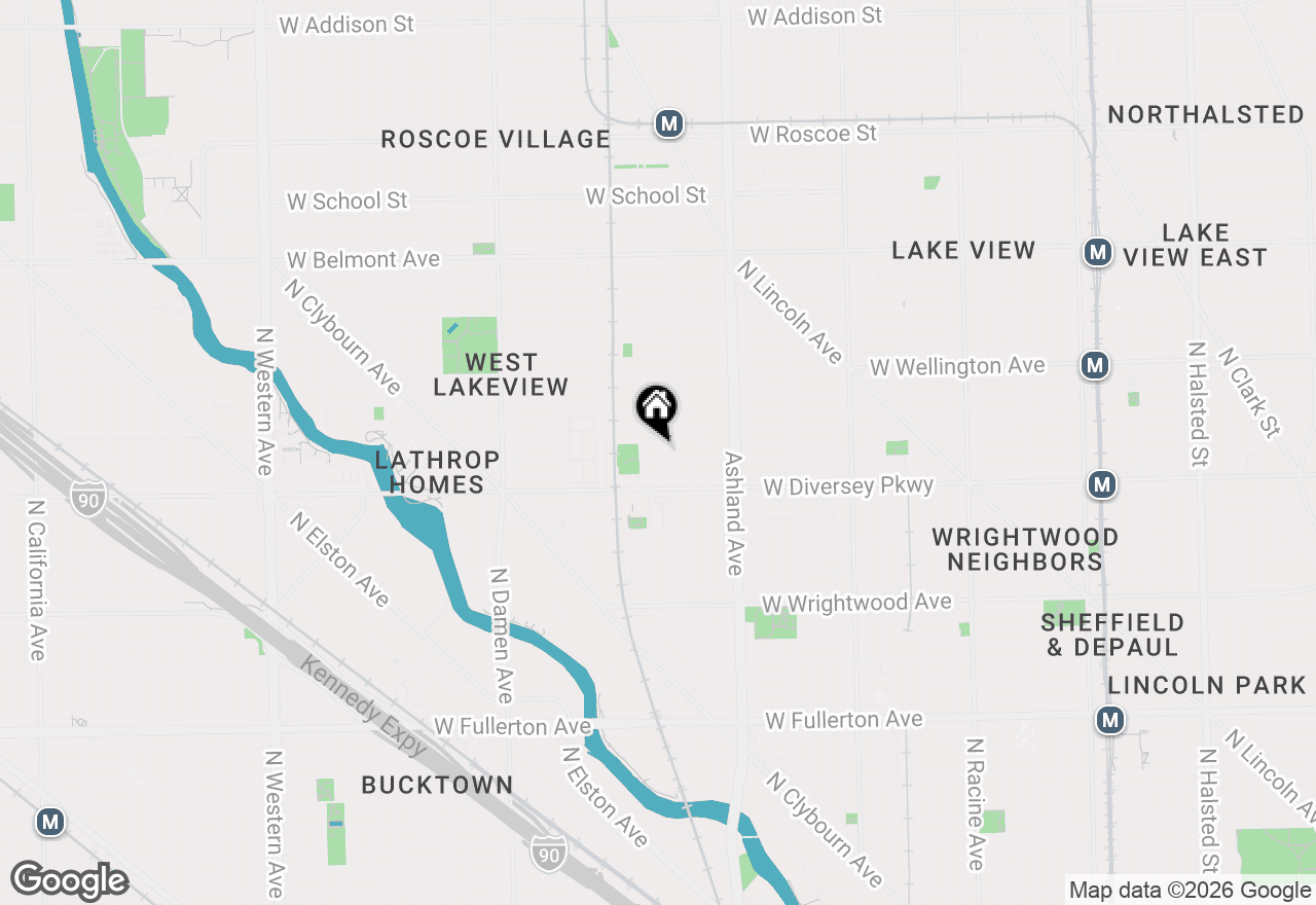 Map of 1716 W Wolfram Street, Chicago, IL 60657