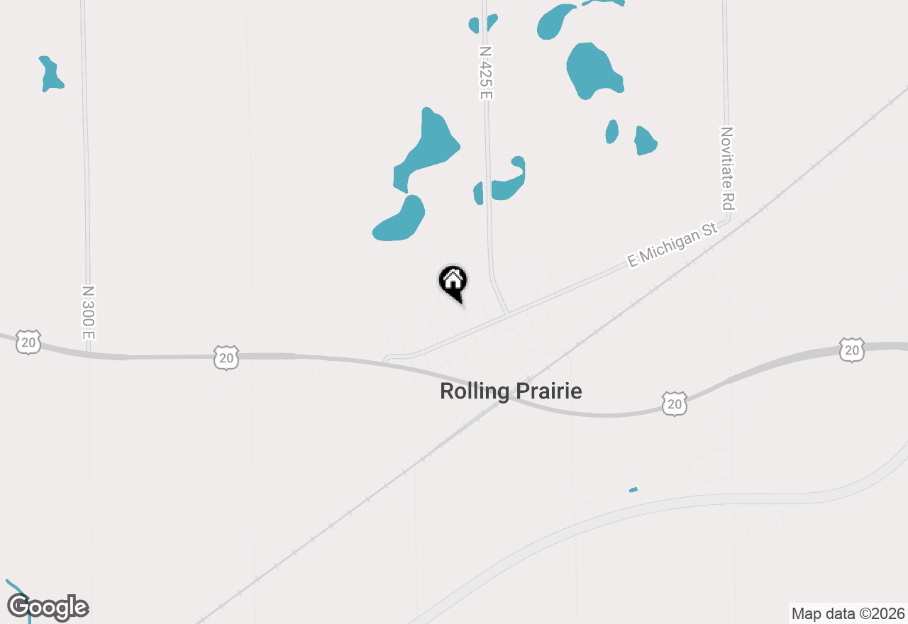 Map of 109 W Walker Street, Rolling Prairie, IN 46371