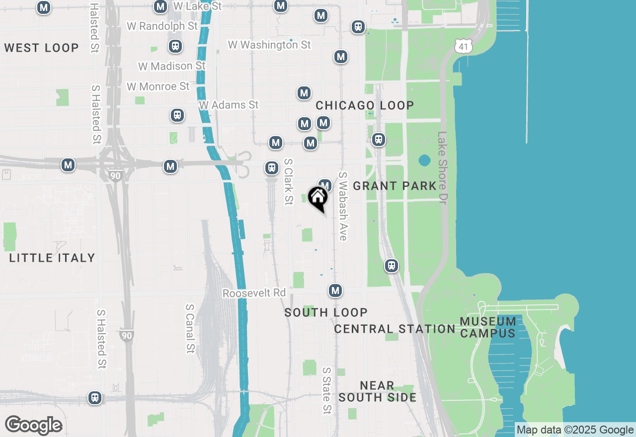 Map of 801 S Plymouth Court #P030, Chicago, IL 60605