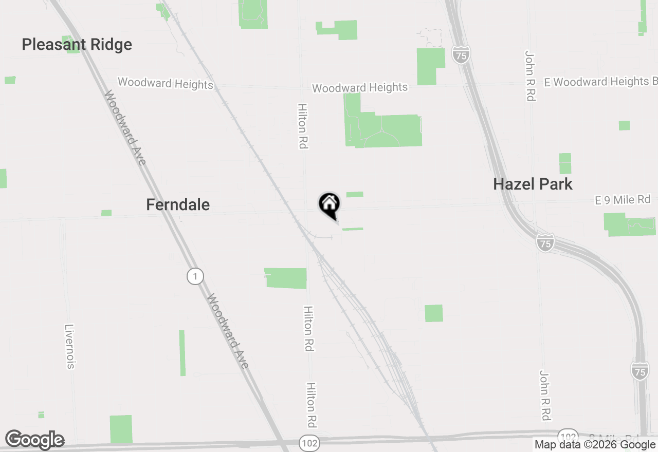 Map of 988 E Troy Street, Ferndale, MI 48220