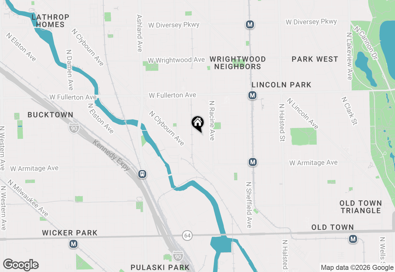 Map of 2141 N Lakewood Avenue #1SF, Chicago, IL 60614