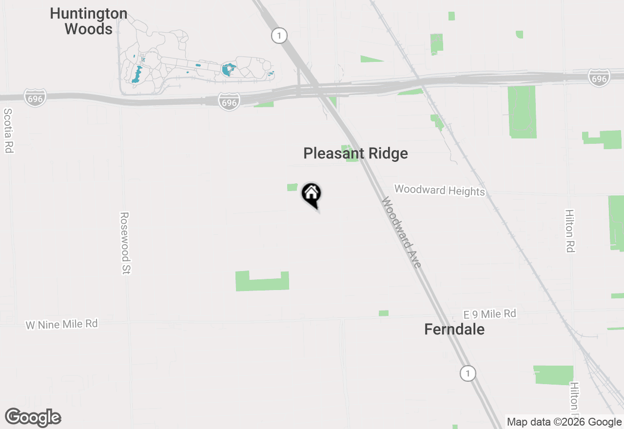 Map of 551 W Oakridge Street, Ferndale, MI 48220