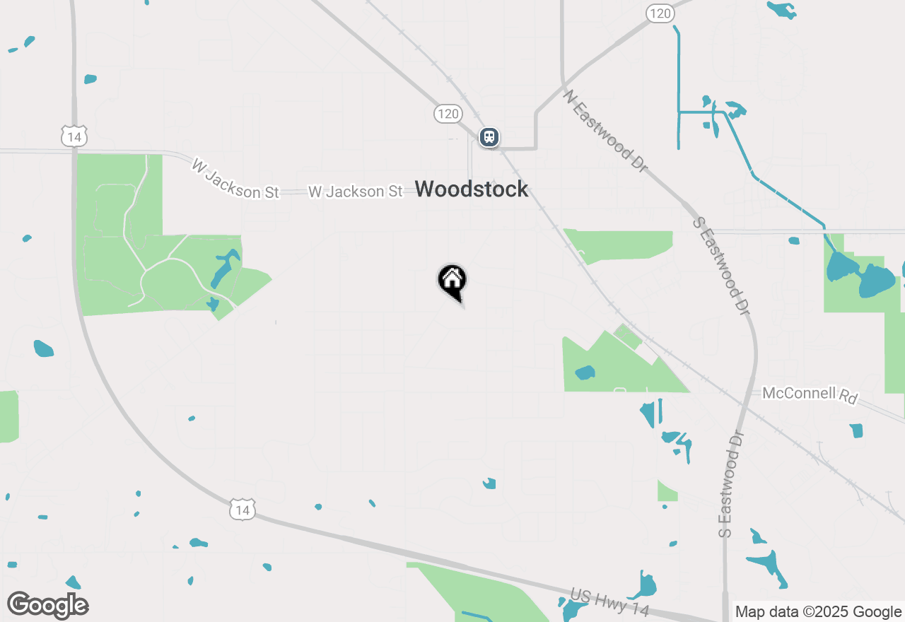 Map of 615 Dean Street, Woodstock, IL 60098