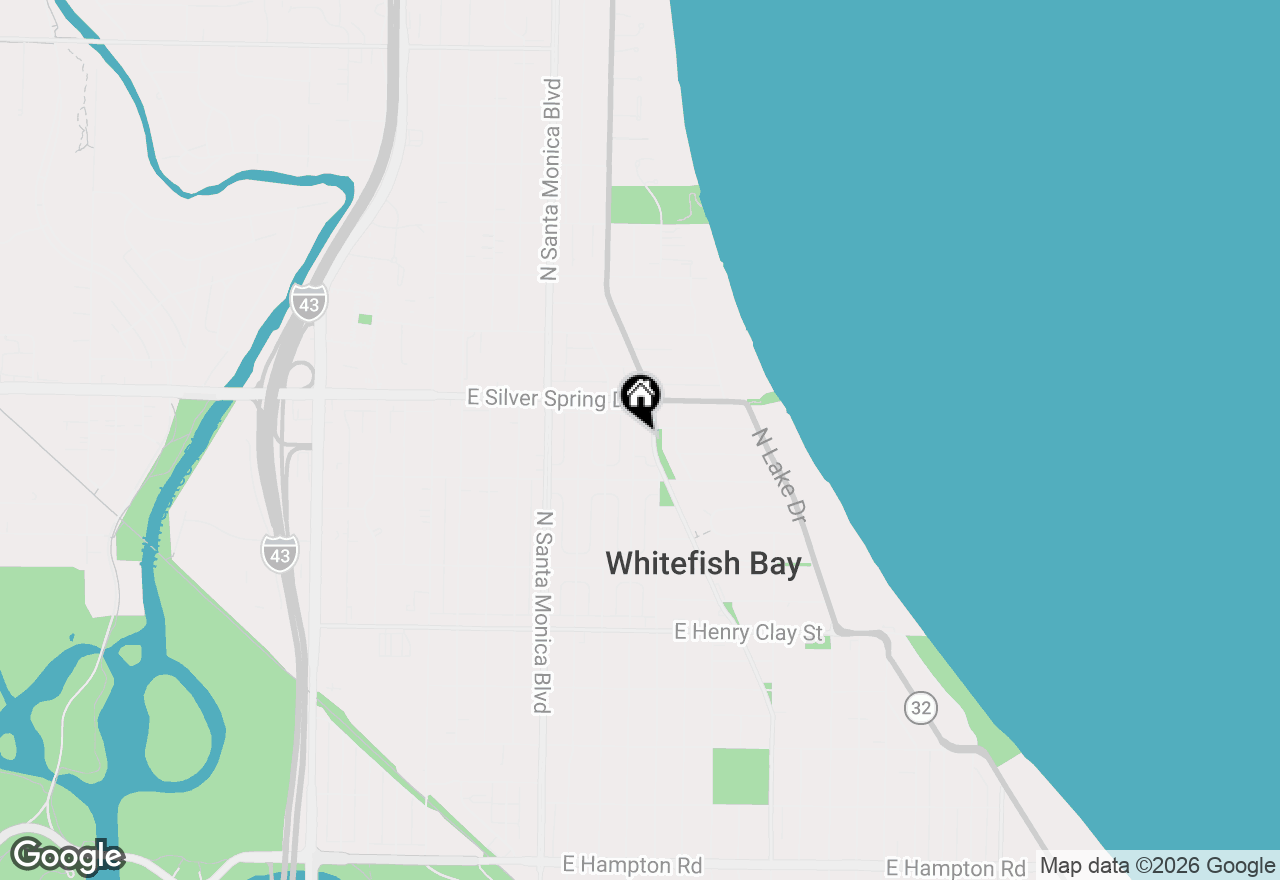 Map of 5550 N Hollywood Ave, Whitefish Bay, WI 53217