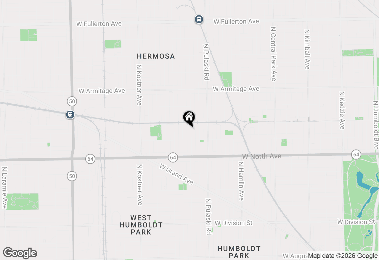 Map of 1734 N Karlov Avenue, Chicago, IL 60639