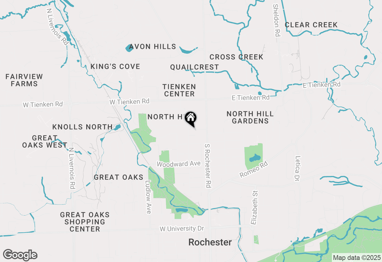 Map of 1208 N Pine Street, Rochester, MI 48307