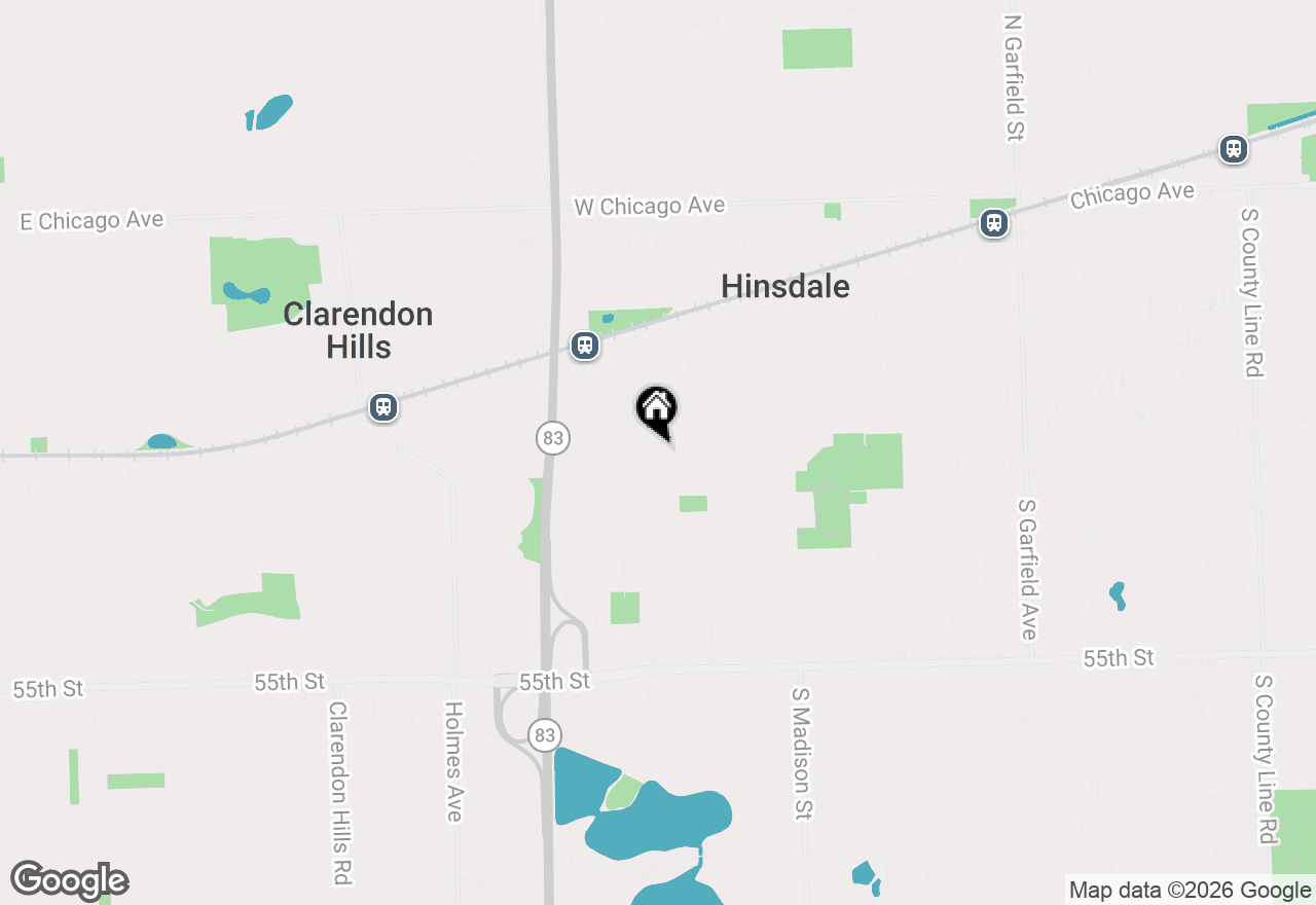 Map of 609 S Bruner Street, Hinsdale, IL 60521
