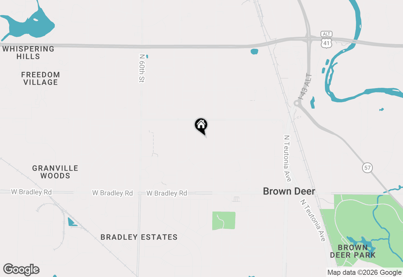 Map of 8267 N 52nd St, Brown Deer, WI 53223