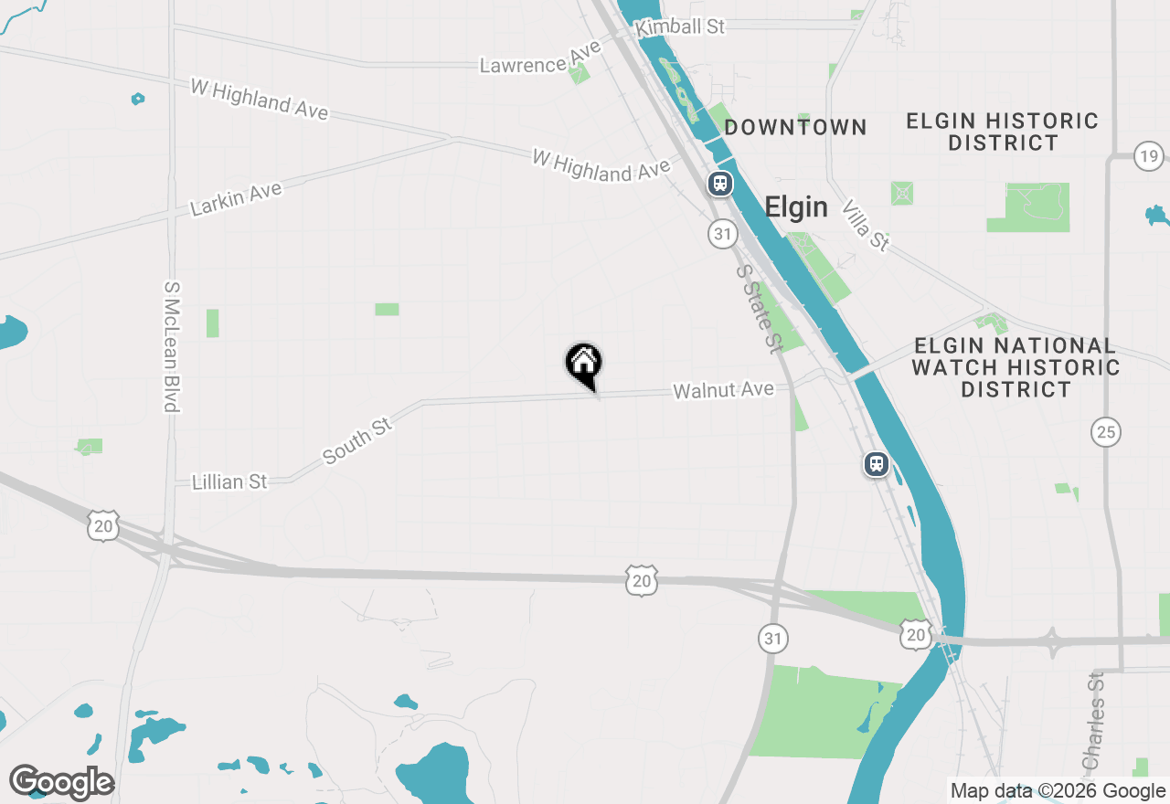 Map of 571 Walnut Avenue, Elgin, IL 60123