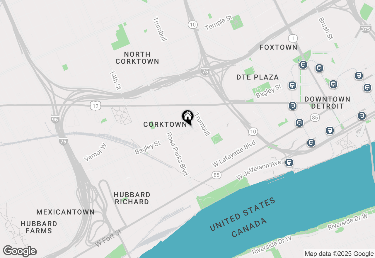 Map of 1640 Bagley Street #12, Detroit, MI 48216