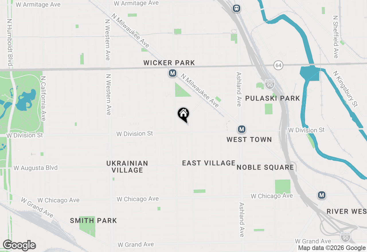 Map of 1929 W Crystal Street #3A, Chicago, IL 60622
