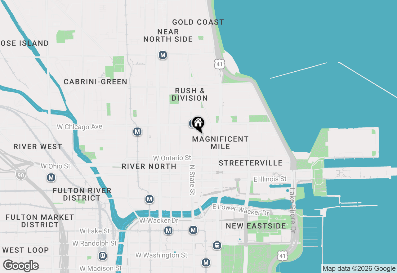 Map of 25 E Superior Street #4102, Chicago, IL 60611