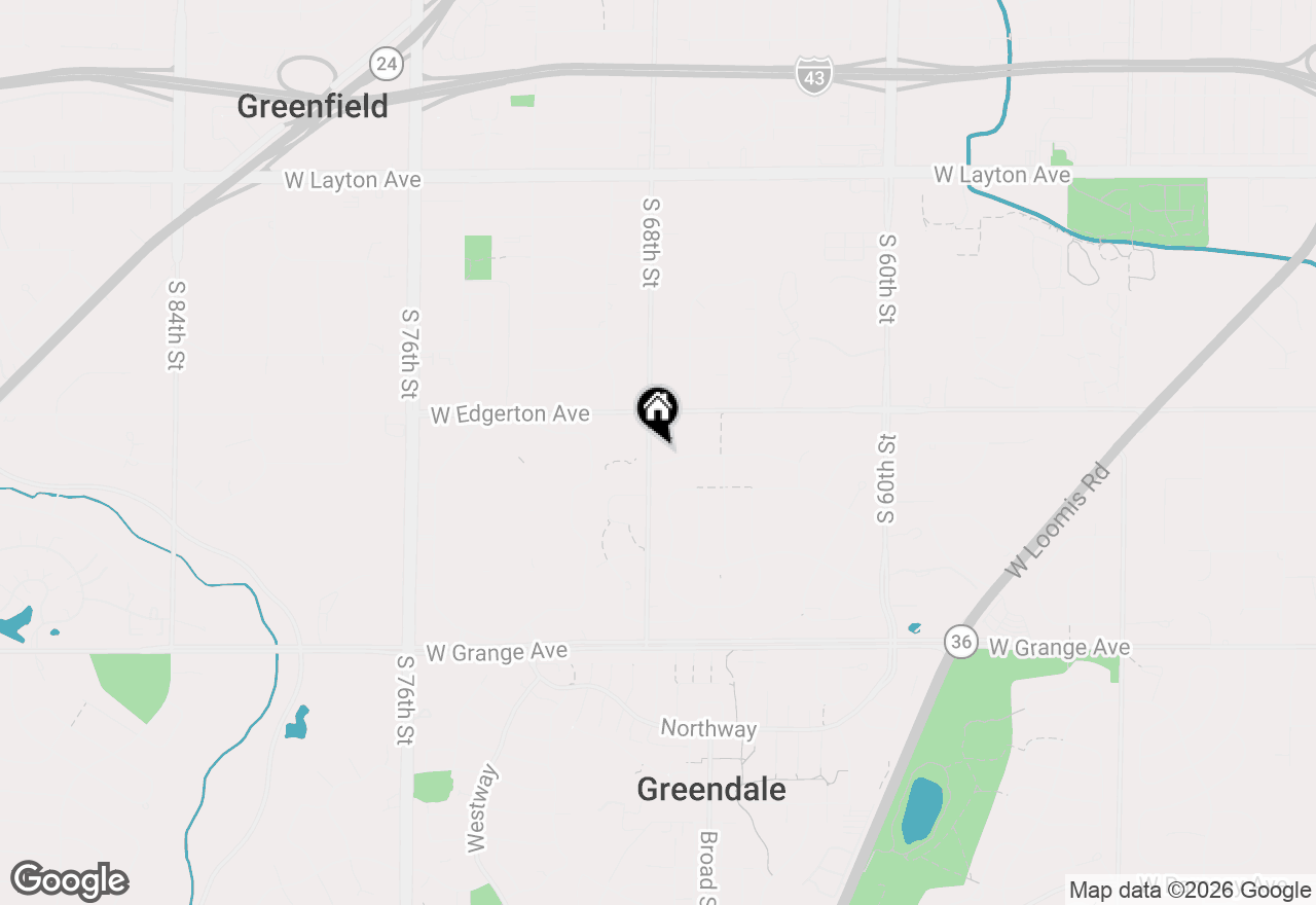 Map of 6730 Manchester Dr, Greendale, WI 53129
