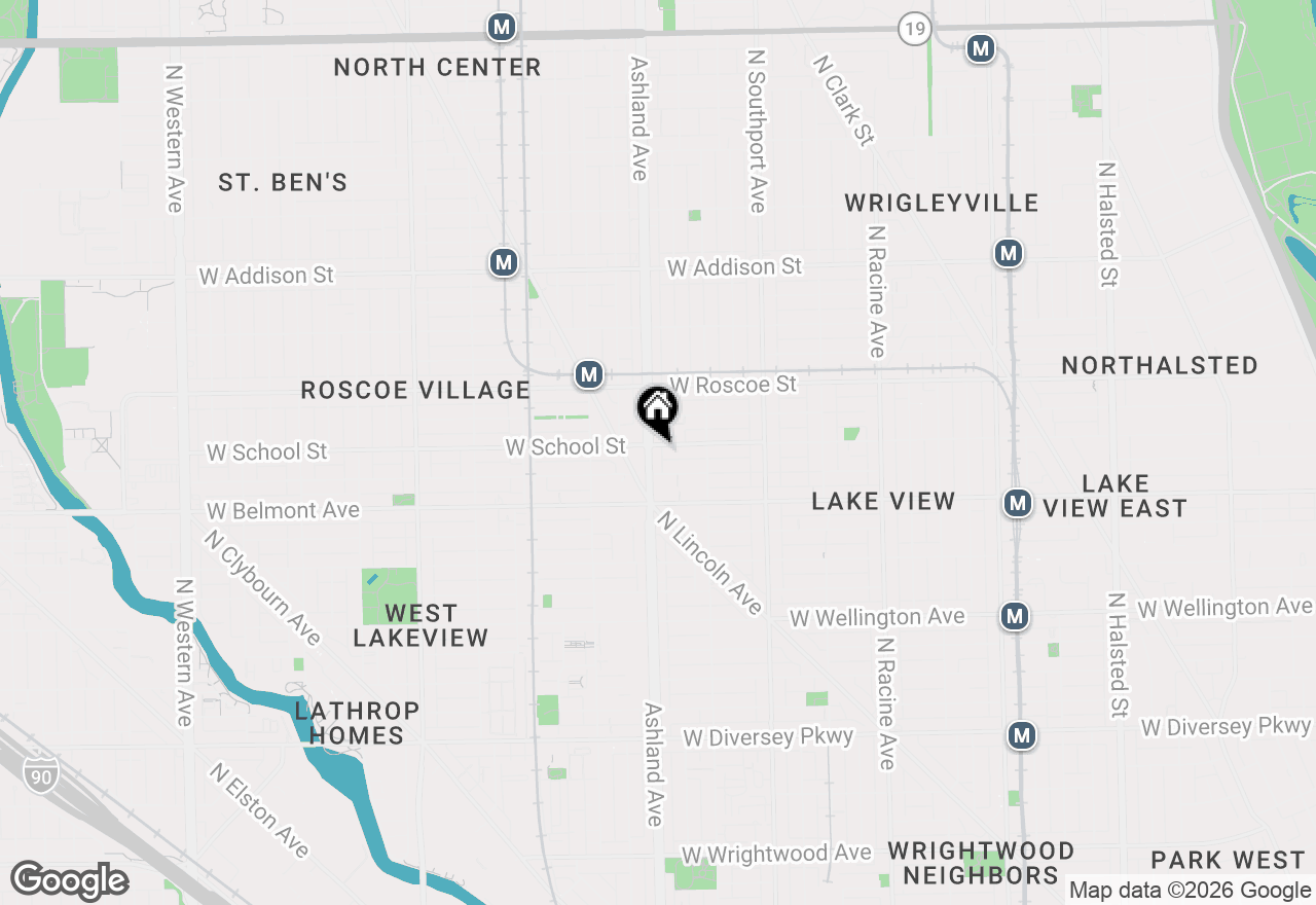 Map of 1555 W School Street #2B, Chicago, IL 60657