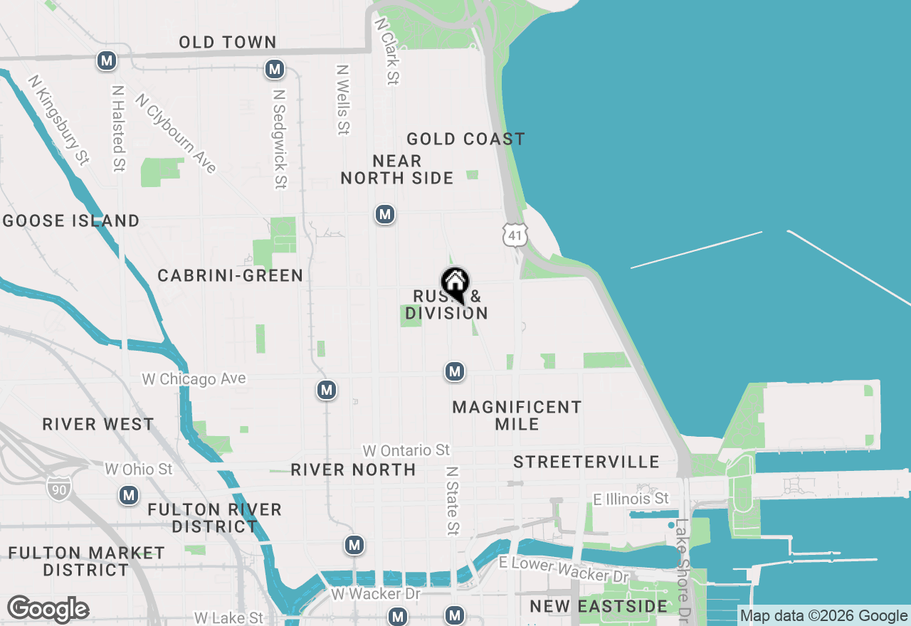 Map of 10 E Delaware Place #34A, Chicago, IL 60611