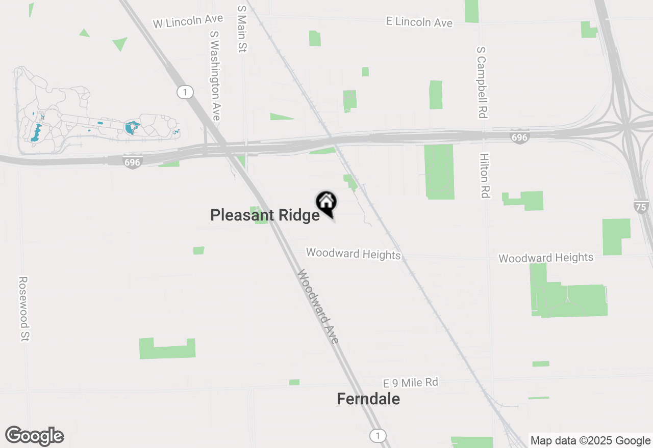 Map of 33 Sylvan Avenue, Pleasant Ridge, MI 48069