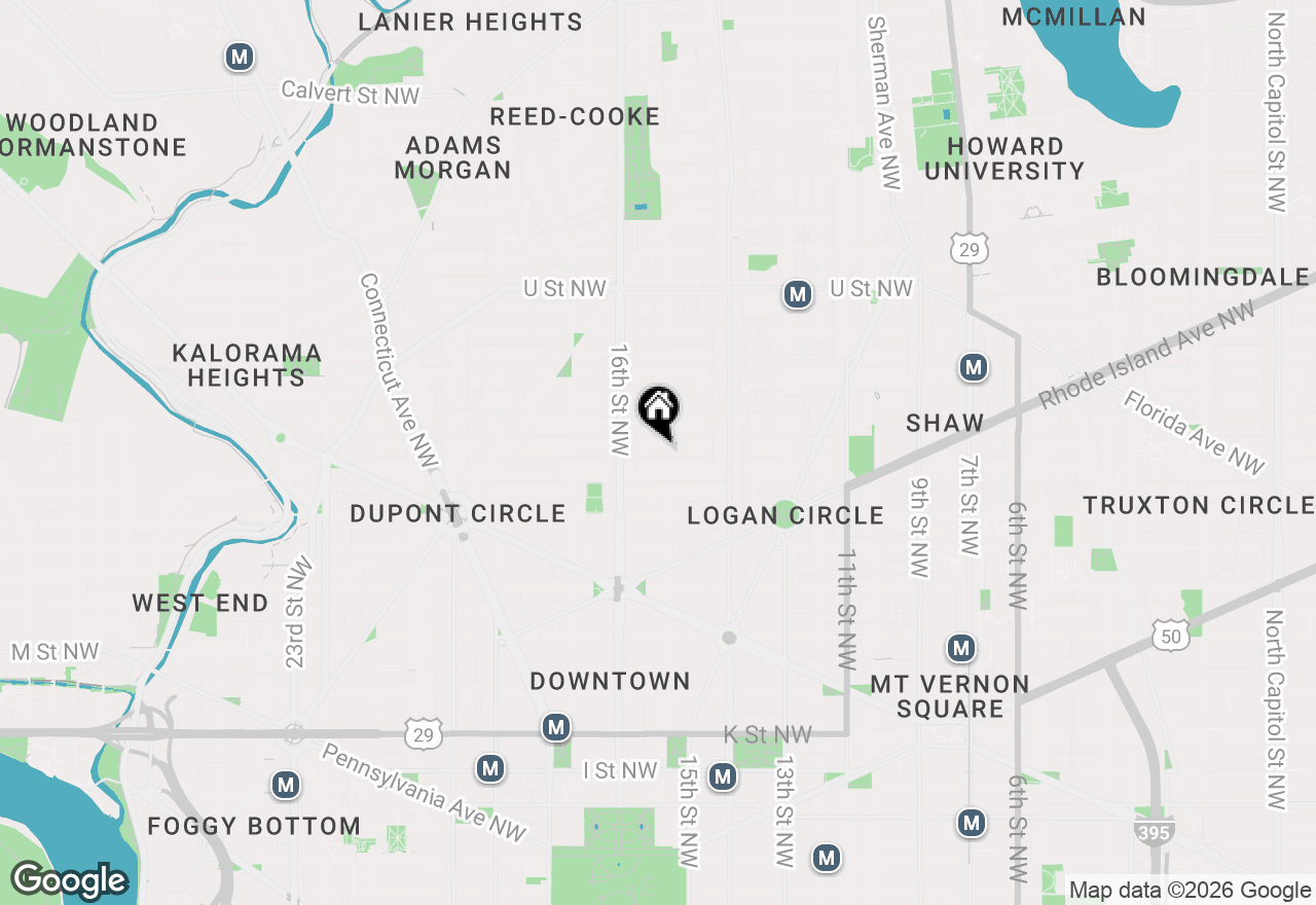 Map of 1614 15th Street Nw, Washington, DC 20009