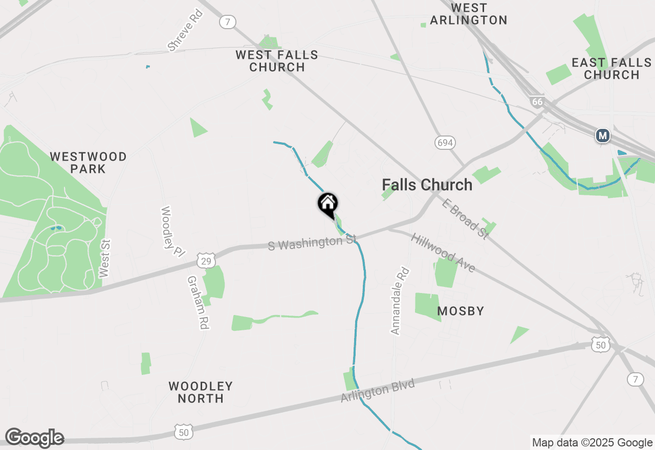 Map of 108 W Westmoreland Road, Falls Church, VA 22046