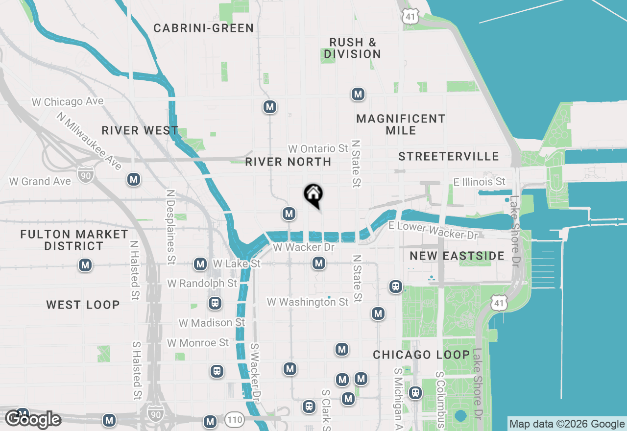 Map of 345 N Lasalle Street #2607, Chicago, IL 60654