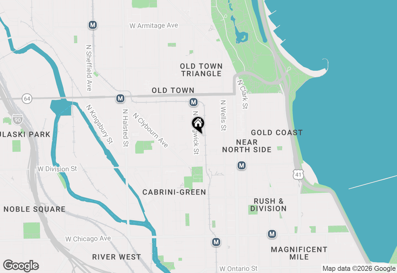 Map of 340 W Evergreen Avenue #2E, Chicago, IL 60610