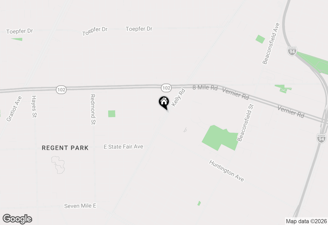 Map of 20231 Kelly Road, Harper Woods, MI 48225