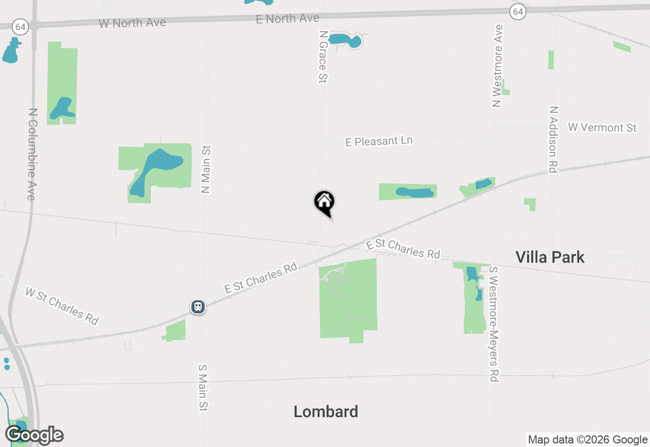 Map of 257 N Grace Street, Lombard, IL 60148