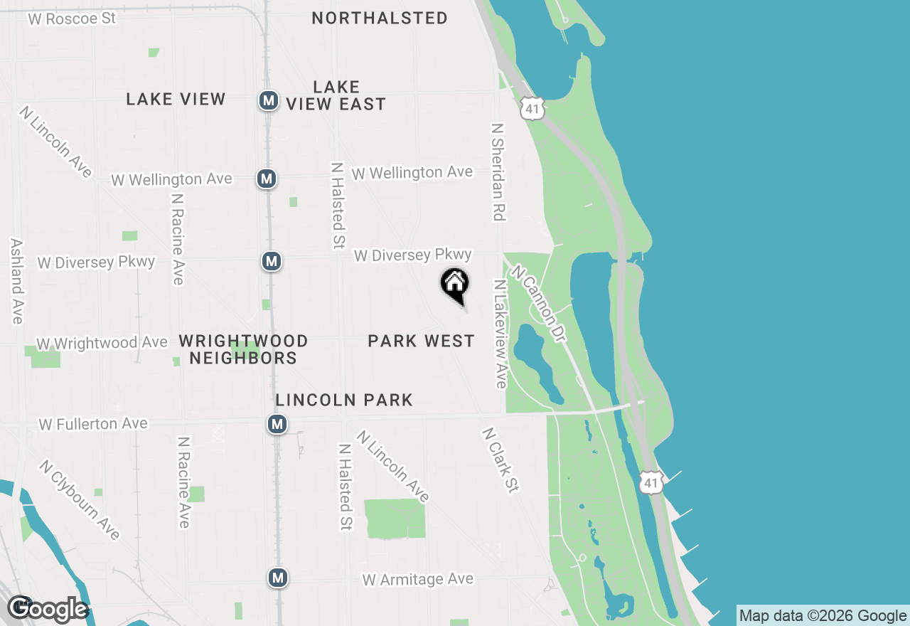 Map of 515 W Wrightwood Avenue #214, Chicago, IL 60614