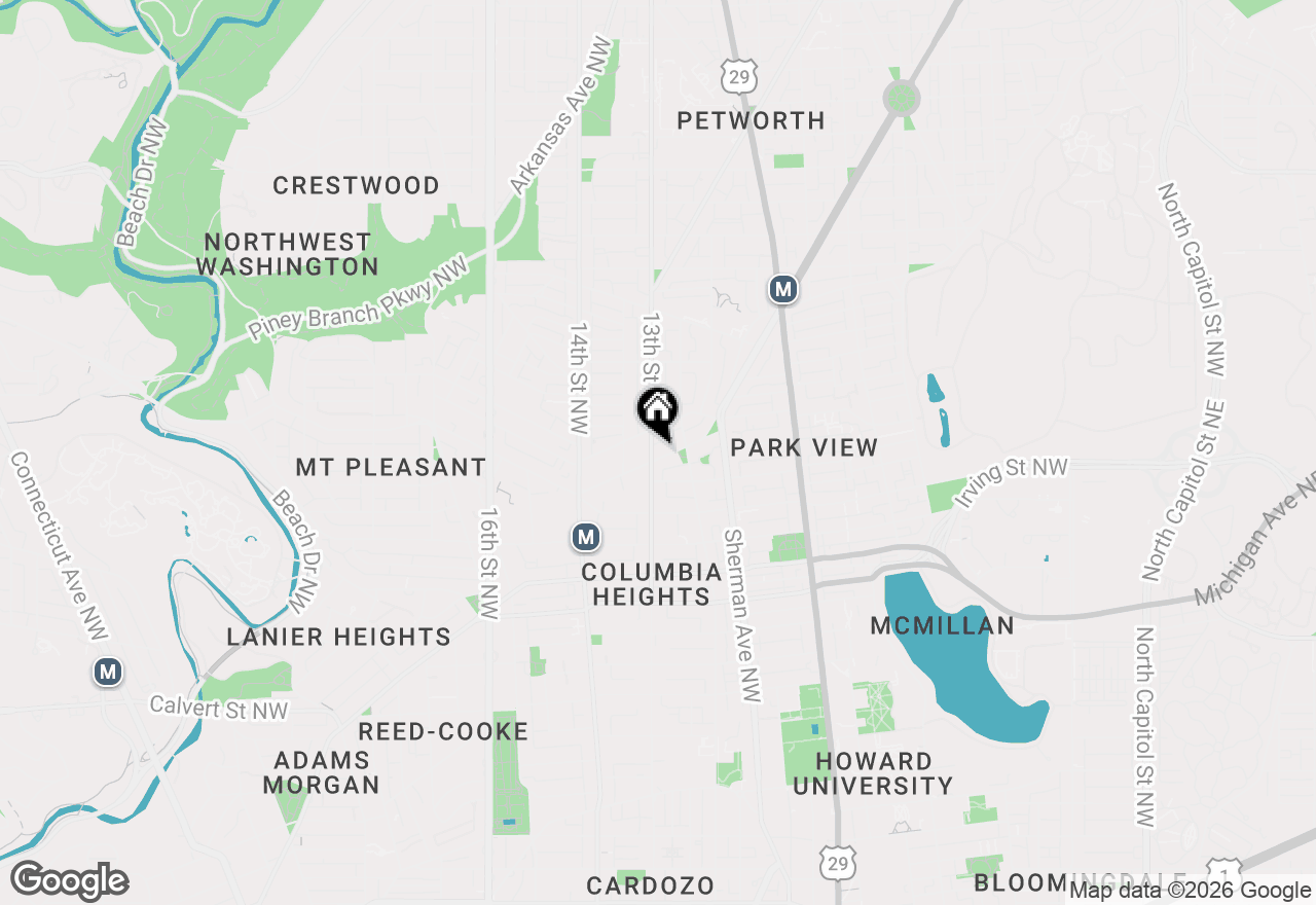 Map of 1225 Park Road Nw #1, Washington, DC 20010