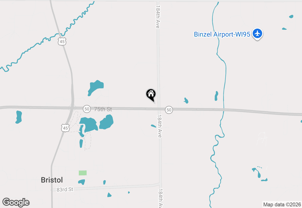 Map of 18514 75th St, Bristol, WI 53104