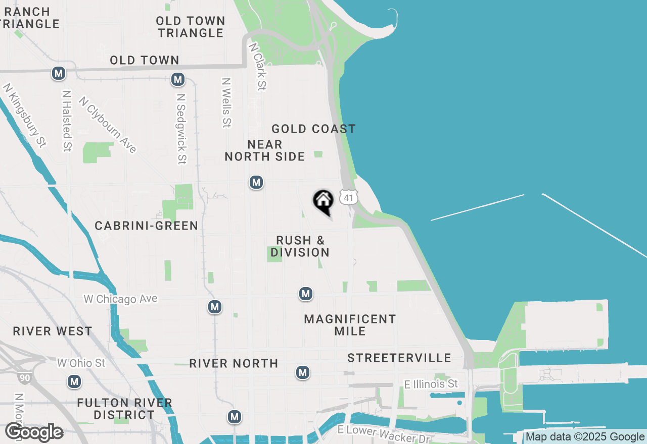 Map of 51 E Bellevue Place #3, Chicago, IL 60611