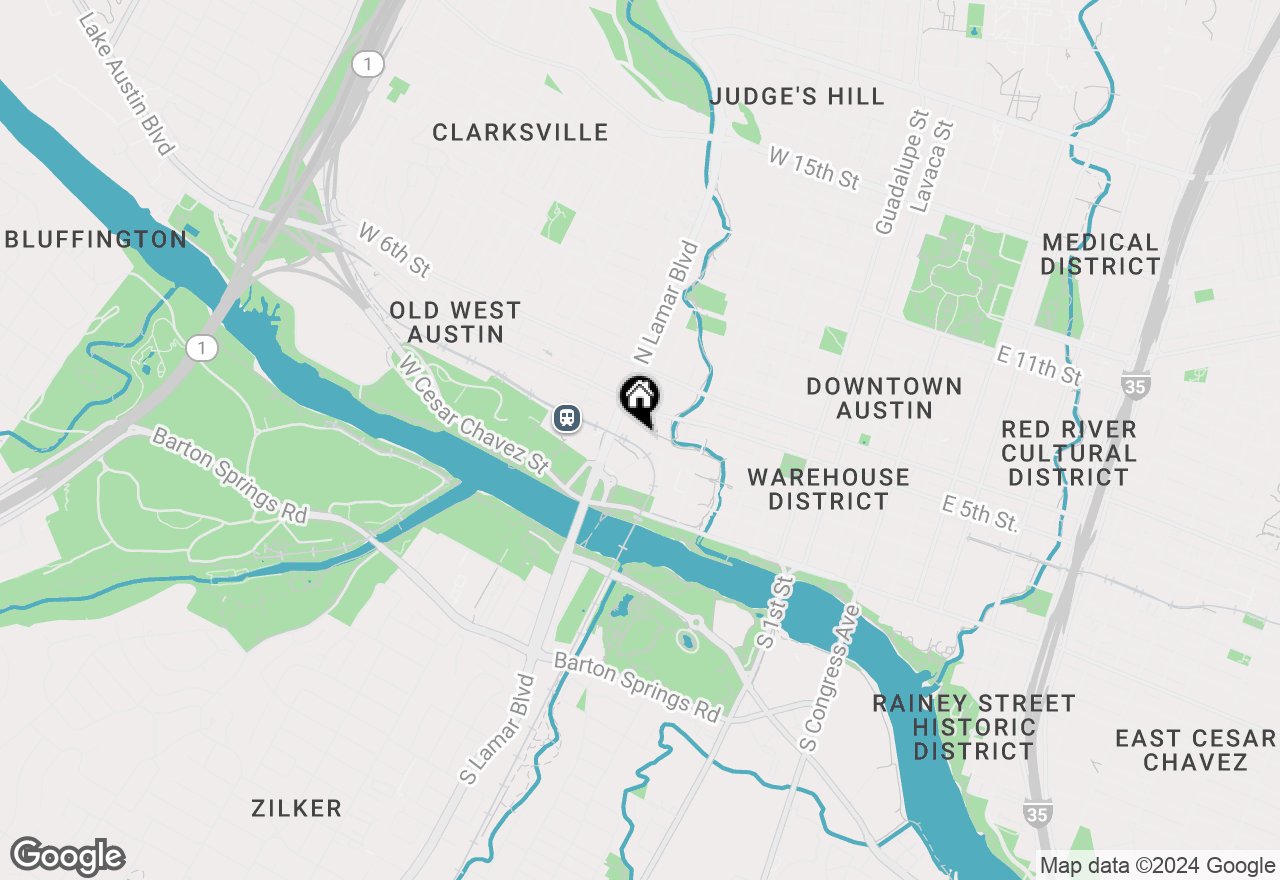 Map of 300 Bowie St #901, Austin, TX 78703